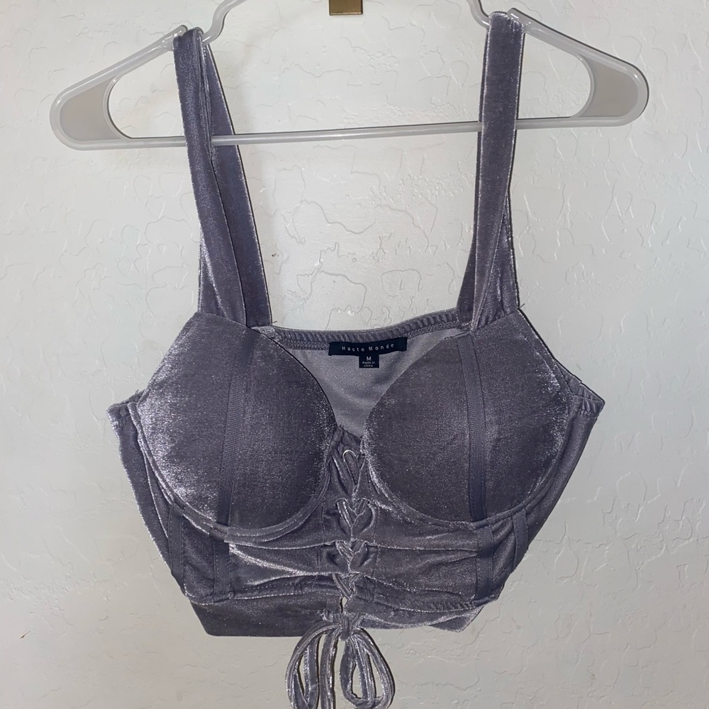 Light purple velvet top